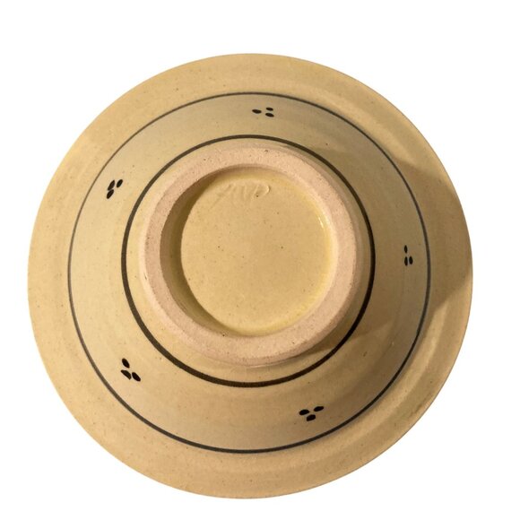 Signed Art Pottery Bowl Green and Purple Florals - Picture 2 of 6